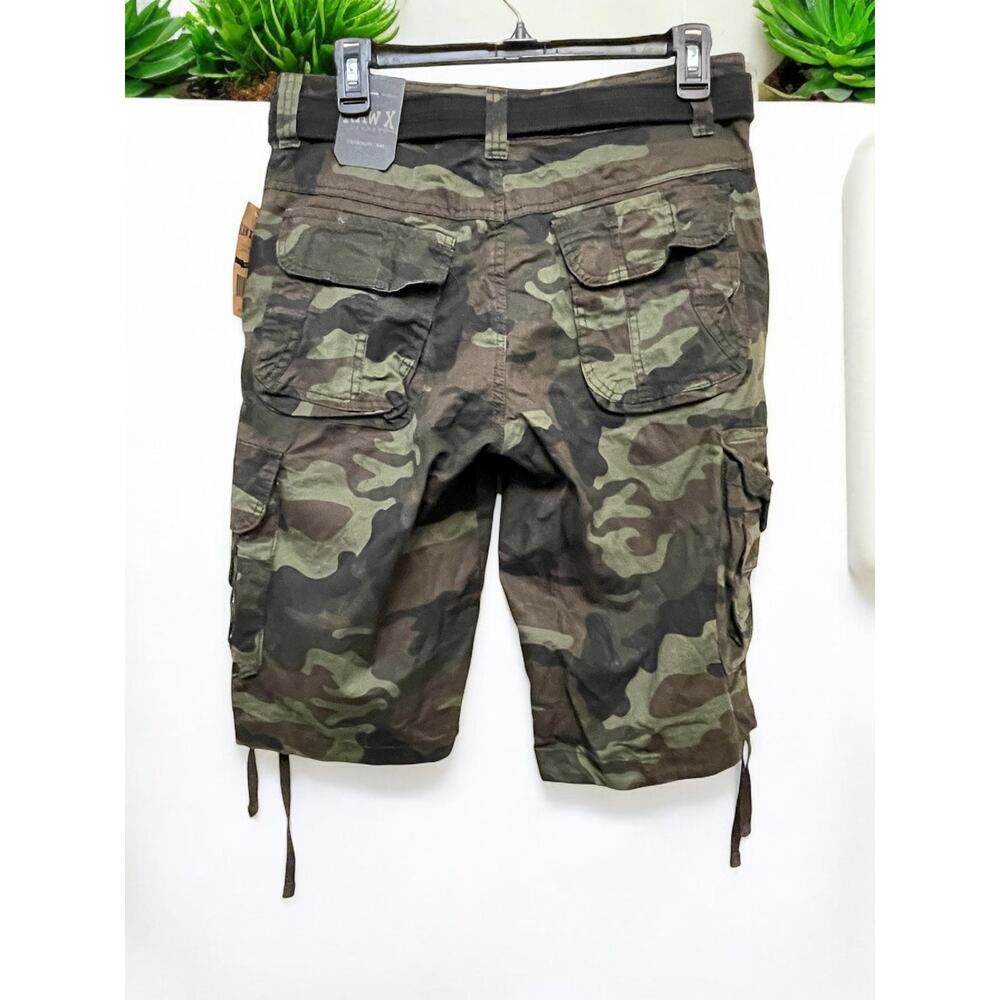 Men's Cargo Shorts Khaki Olive Camo RAW X Waist size 30 New - Picture 2 of 5